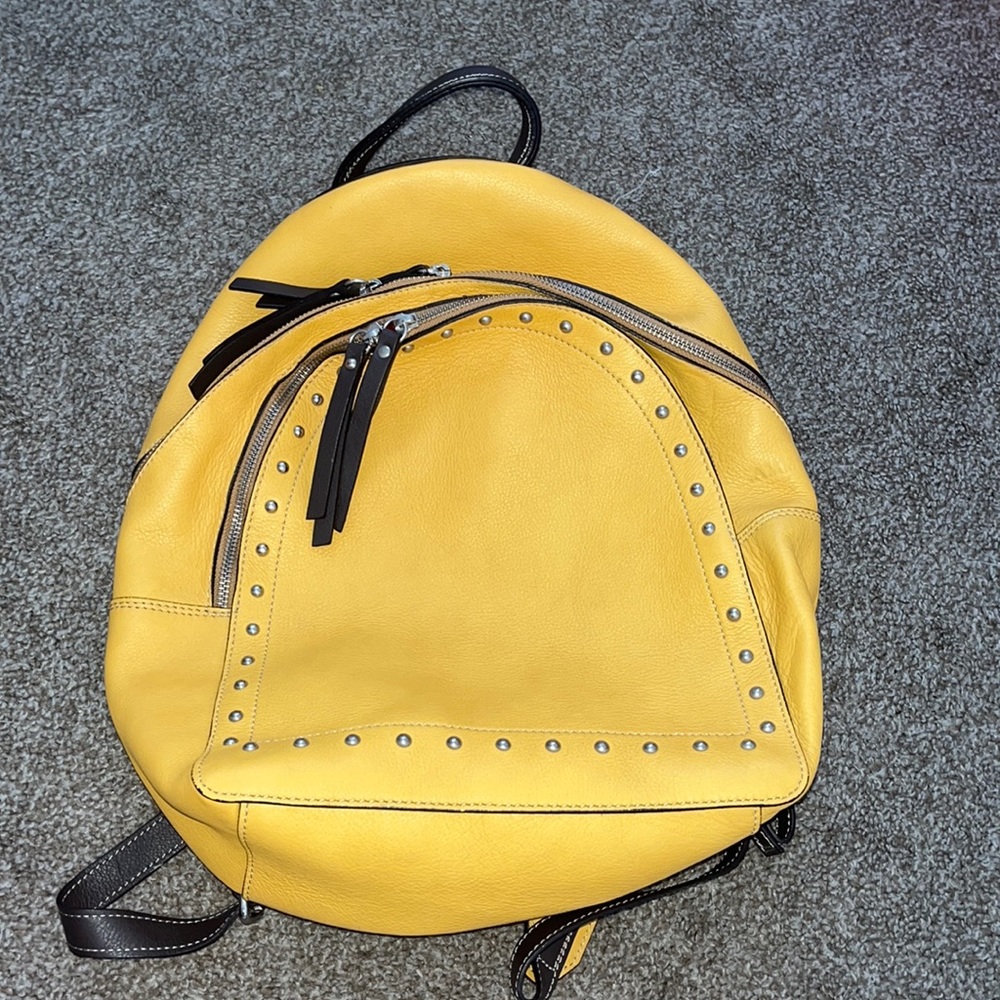 Mustard Yellow Italian Back Pack Purse